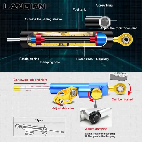 Motorcykeldämpare Styrstabilisator Linjär Säkerhetskontroll För Ducati MONSTER S2R 800 ST4S 821 MONSTER/Mörk/StrRipe 8 best sales Ducati S2R 800 - №6