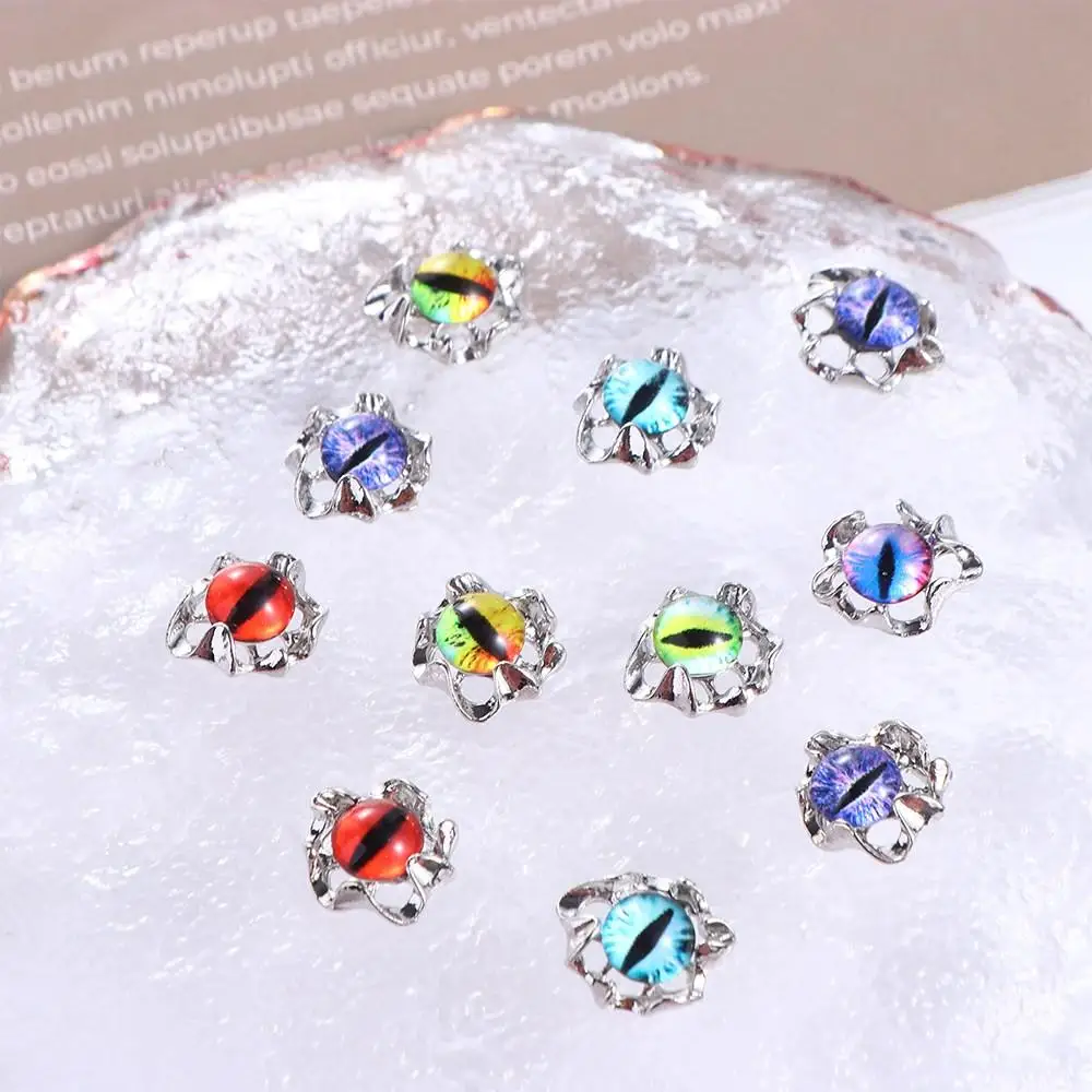 5Pcs/set Nail Supplies Halloween Demon Nail Decorations Halloween Nail Charms Devil Eye Pattern Halloween Demon Nail Accessories
