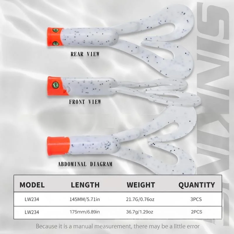 High Performance Soft Flexible Body Twin Tail Swimbait 145mm 21.7g for Bass and Walleye Artificial Bait Fishing Gear