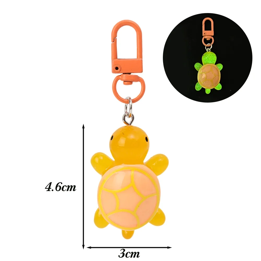 1-10pcs New Fashion Colorful Resin Luminous Little Turtle Keychain Mini Turtle Pendant Key Chain Bag Hanging Backpack Decoration