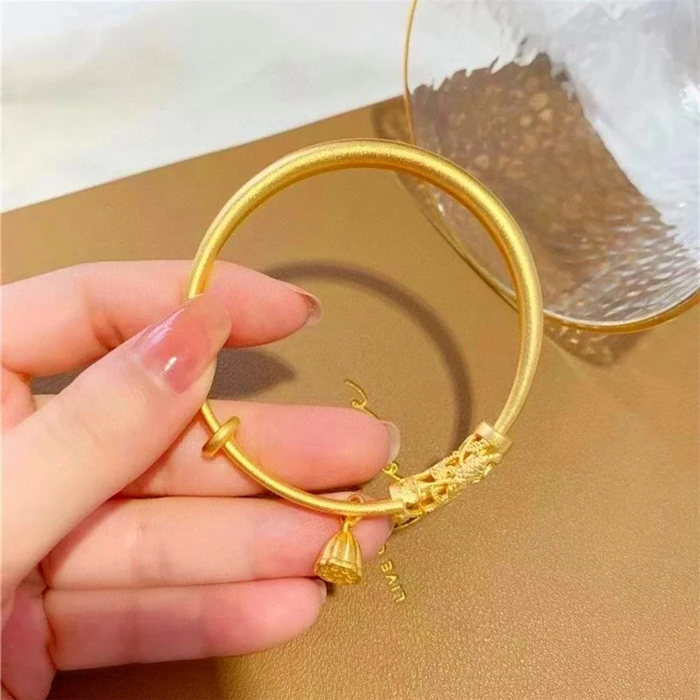 au999-24k-solid-vintage-matte-sliding-adjustable-gold-bangle-hollow-lotus-carved-with-lotus-pod-charm-women-wedding-jewelry-gift