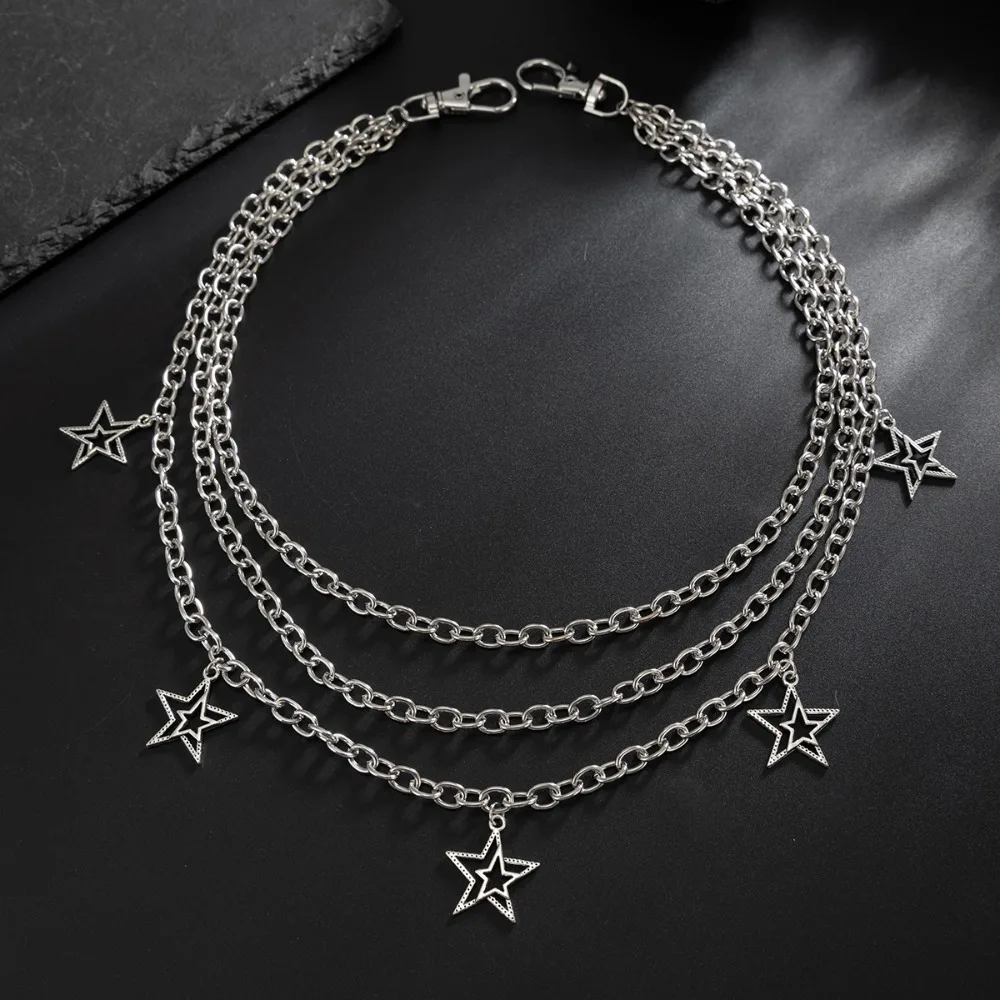 

Металлический крест-кулон-кошелек-цепочка, многослойная структура, крест-кулон, металлический брелок для брюк, многослойная цепочка, мужские аксессуары