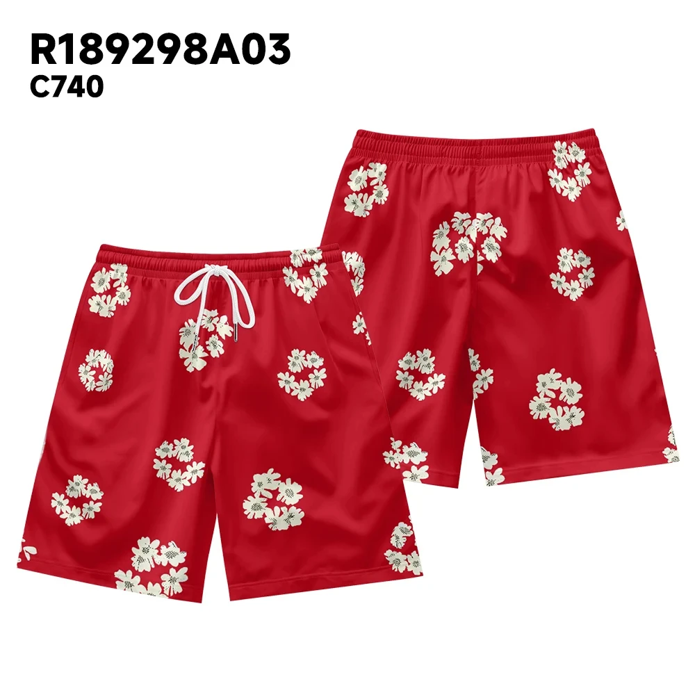 Summer Men Women Floral Beach Shorts Kids 3D Print Vintage Beach Short Pants Children Fashion Clothing Casual Hawaii Streetwear