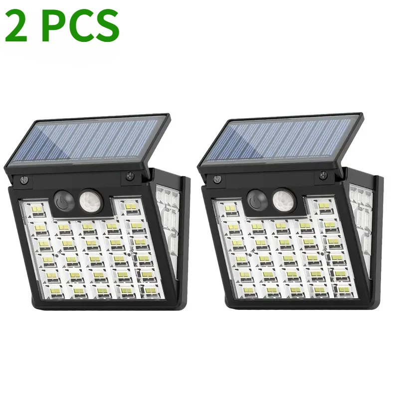 

2 шт. 72 светодиодные солнечные фонари с датчиком движения PIR, водонепроницаемые, 3 режима, уличный солнечный настенный светильник для патио, сада, безопасности, уличный фонарь