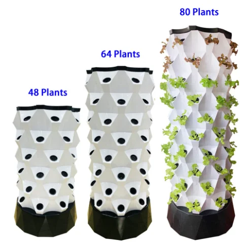 

High yield indoor hydroponic tower system pineapple tower home grow system hydroponics 80 holes