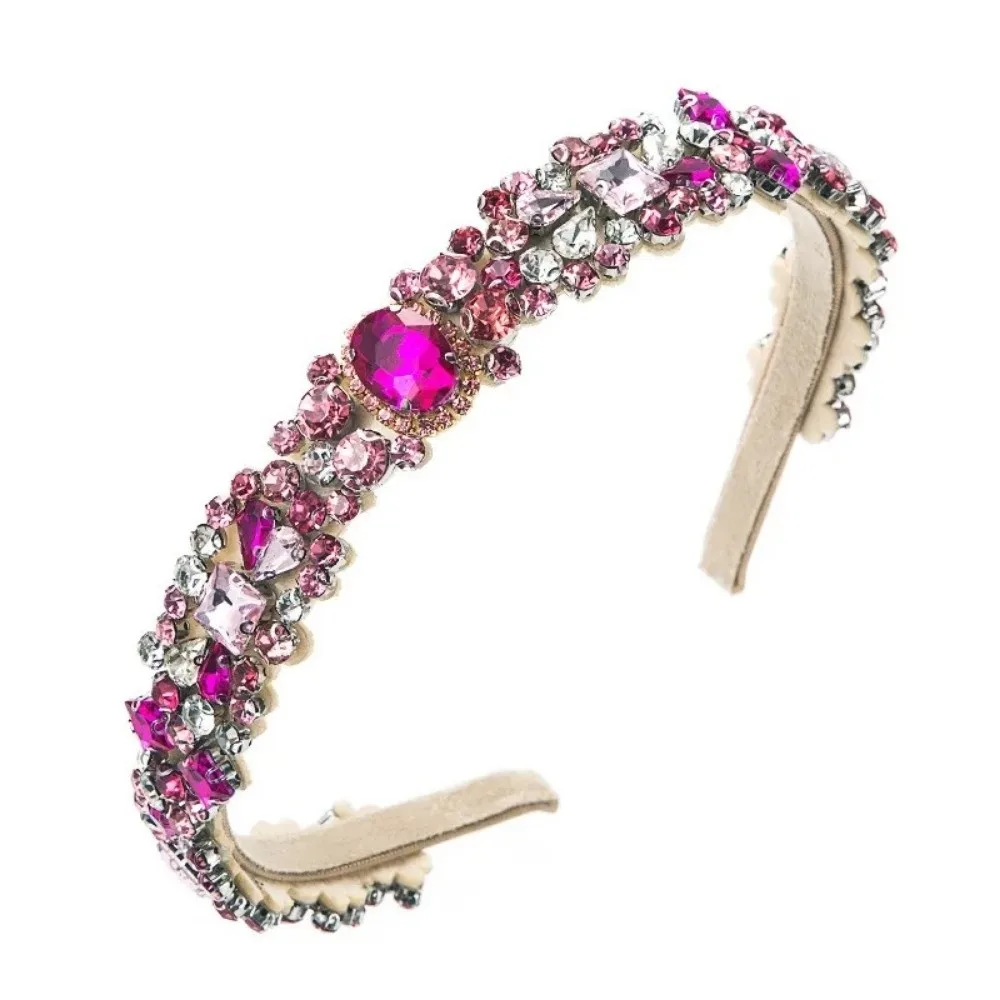 Retro Damen Barock Haarreifen Strass Europäischer und Amerikanischer Voll-Diamant-Stirnreif Palast-Stil Haarbänder Haaraccessoire – Detail 7