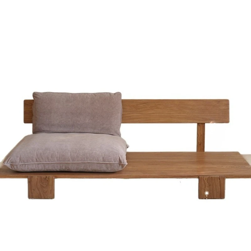 

Wabi Sandy Wind Solid Wood Sofa Japanese Fabric Removable and Washable Living Room Large Villa Flat Floor Homestay