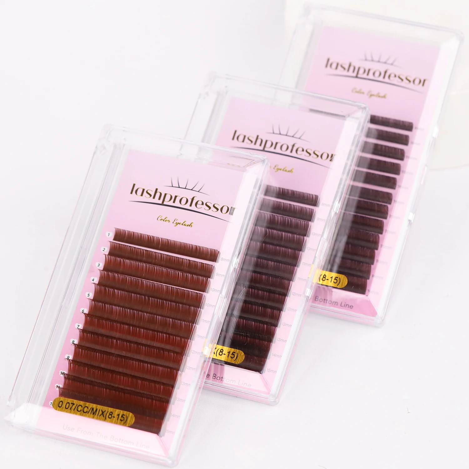 Lashprofessor L M Curl Braun Einzelne Wimpernverlängerungen J C CC D DD Kaschmir-Wimpern Hell/Mittel/Braun/Dunkelbraun Kollektion – Detail 10