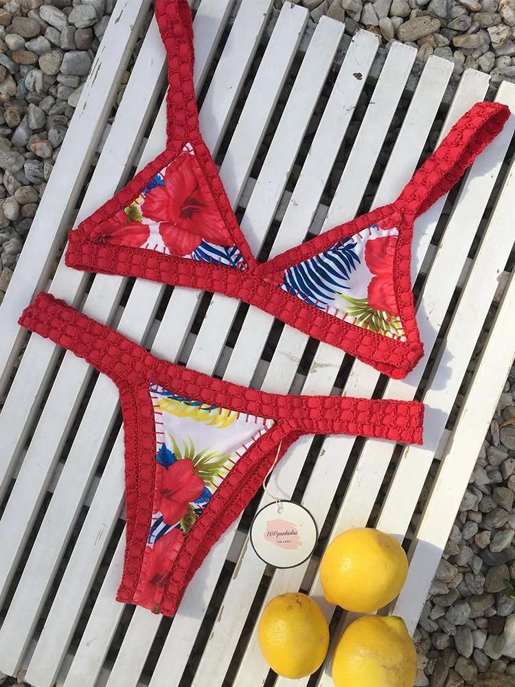 Micro Bikinis 2026 Sexy Women Swimsuit Beach Vacation Swimwear Female Thong Biquini Printed Bathing Suit Three-point Bikini Sets
