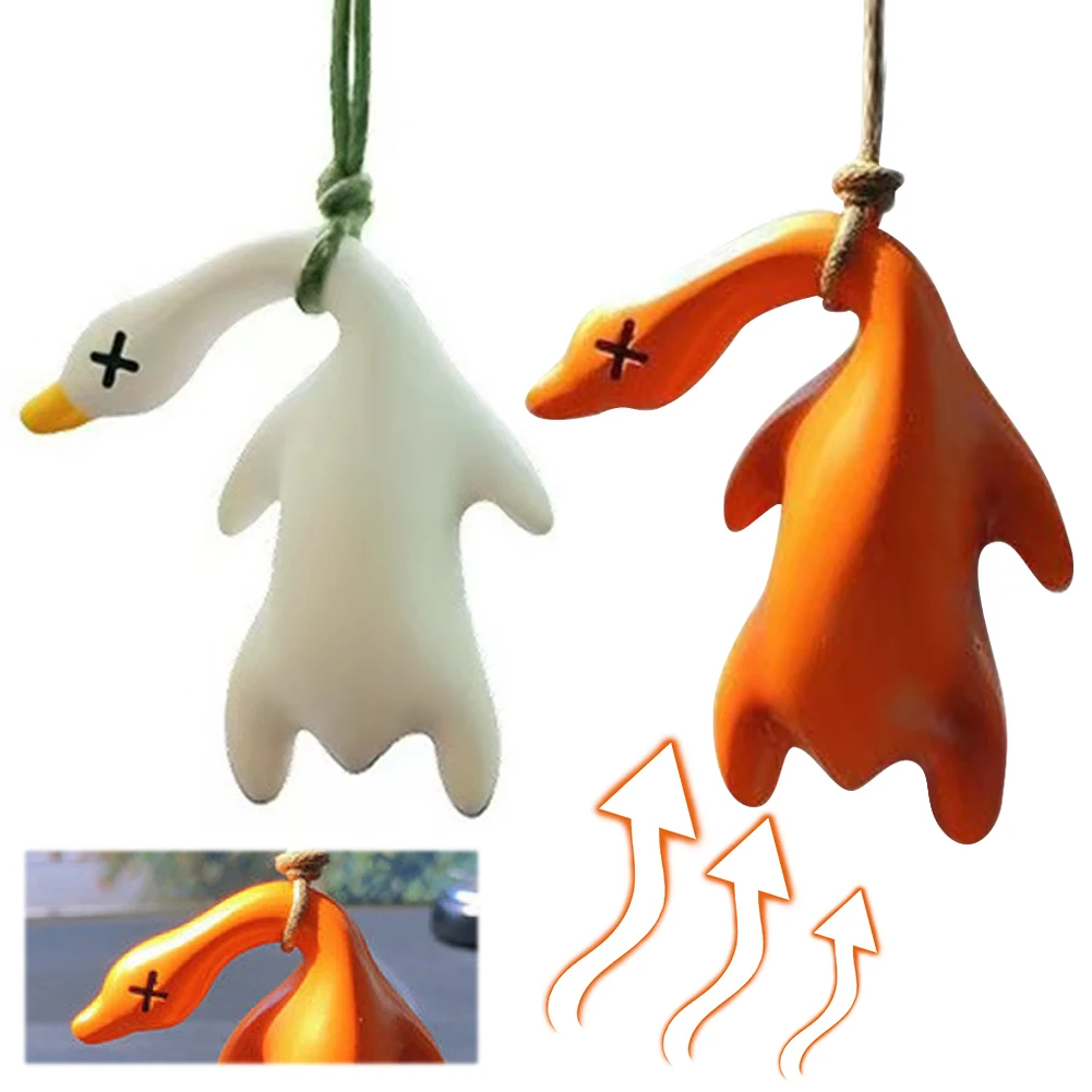 Pendentif créatif de canard rôti changeant de couleur de voiture, pendentif de rétroviseur de voiture pour accessoires de rétroviseur de voiture