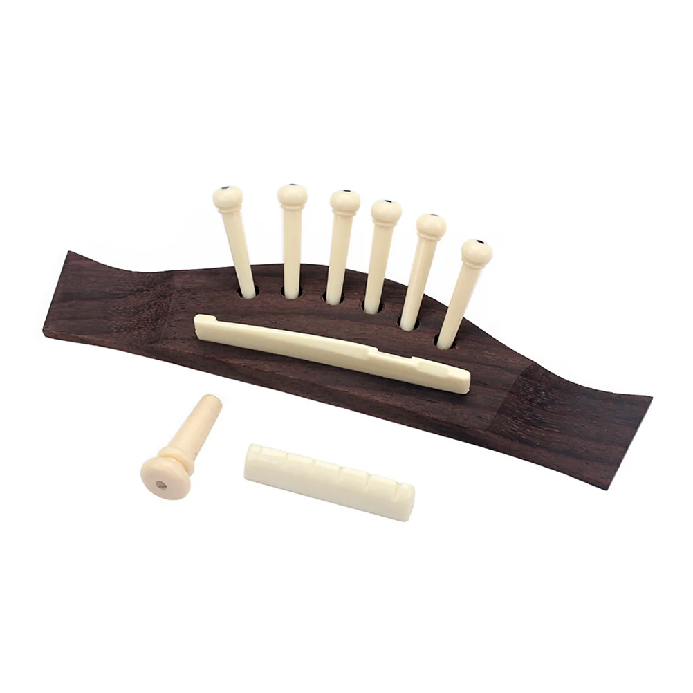 

6 String Bridge Saddle Nut Kit Rosewood Acoustic Parts Accessories Saddle Nut Kit Hardware Set Folk Instrument