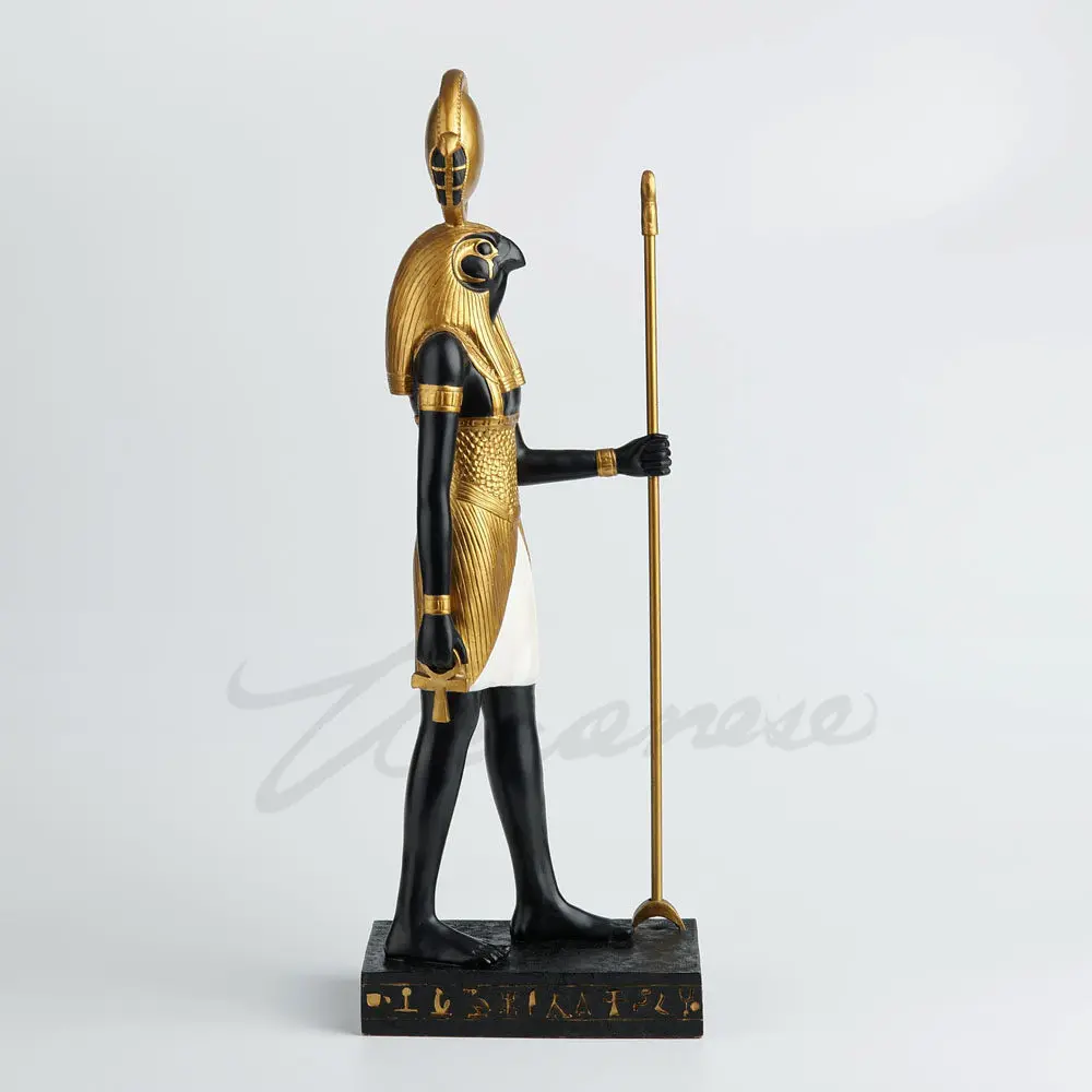 Ancient Egyptian God Horus Resin Figurine Statue Falcon Head Deity Home Office Decor Sculpture Egypt Culture Collectible Gift view 3