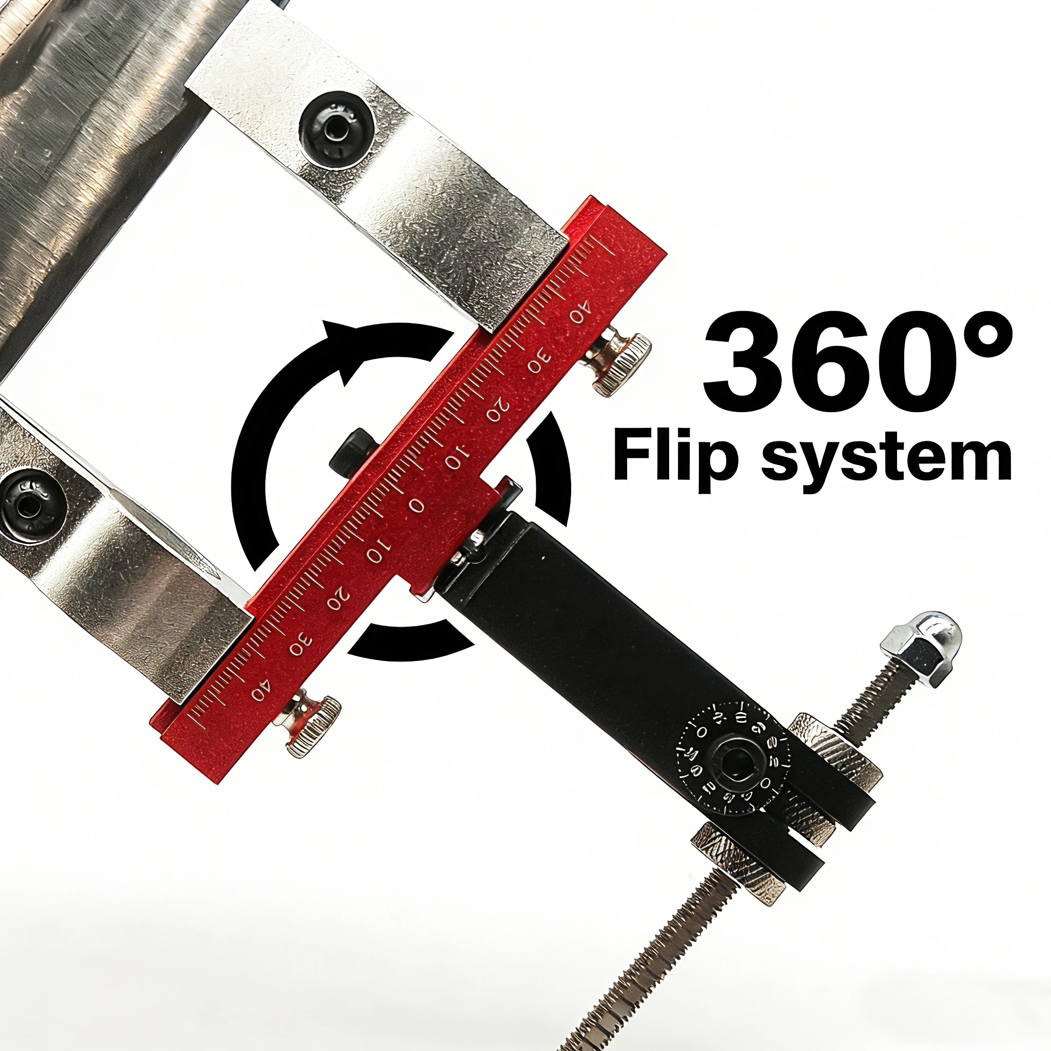 T02 Festwinkel-Messerschärfer Schleifstein – 360 ° Flip-Design, gerändelte Mutter für Feineinstellung, 6061-T6 Aluminium – Detail 18