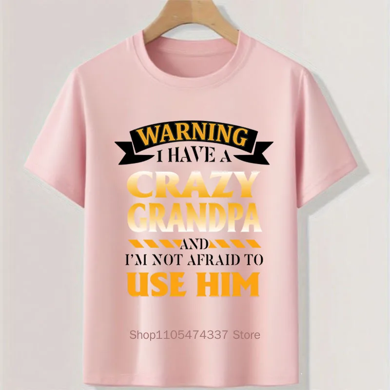Crazy Grandpa Print Children T-shirt for Boys Summer Kids Casual Funny Comfortable Colorful Tops Crew Neck Short Sleeve T-shirts