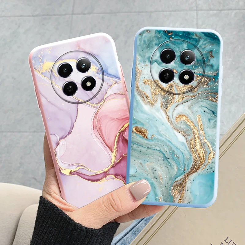 Luxury Case For Realme 12 5G 12X Fundas Marble Art Fashion Pattern Soft TPU Protection Back Cover For Realme12 X Shockproof Bags