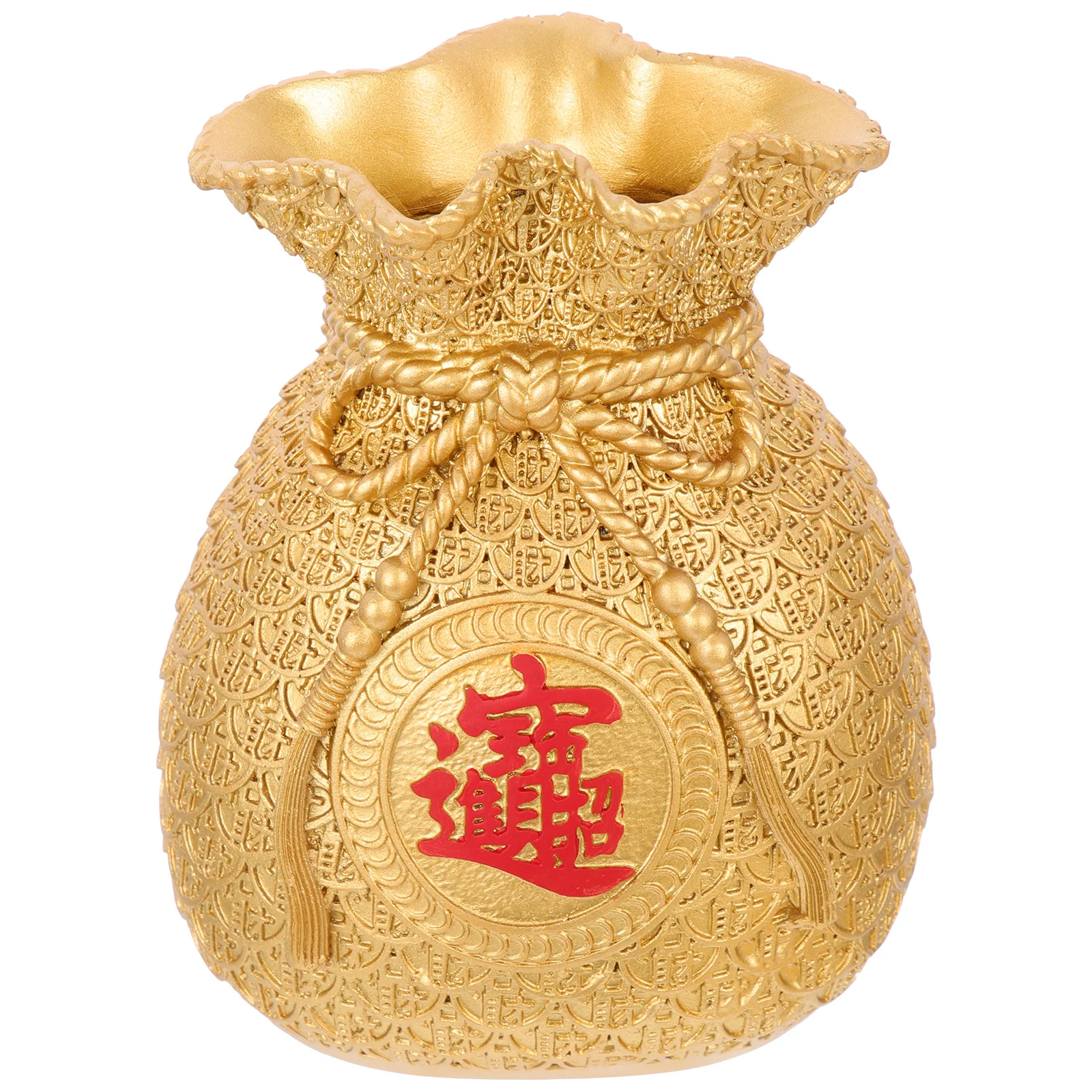

Vase for Flowers Ornament Decoration Resin Money Bag Purse Shaped Pot Dried Arrangement Craft Floral