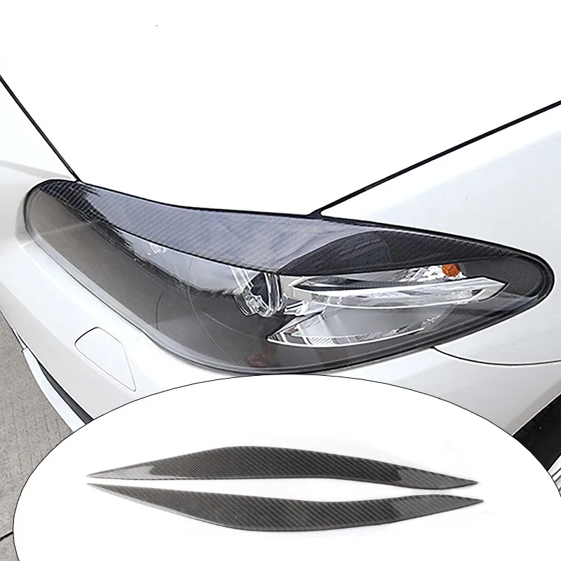 

Для BMW 5 серии F10 F18 2010-2017 Автомобильная передняя фара, рамка для бровей, декоративные полоски, наклейки из углеродного волокна, внешние аксессуары