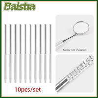 10PCS Stainless Steel Dental Mouth Mirror Handle Reflector Odontoscope Handle Checking Oral Mirror Handle Dental Tools AZDENT