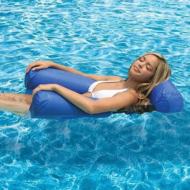 Summer Inflatable Chair Foldable Floating Row PVC Swimming Pool Water Hammock Air Mattresses Bed Beach Water Sport Lounger Chair