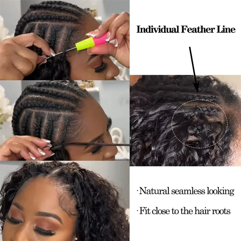 Cabelo Humano Cacheado para Crochê 12A, 30 Polegadas, Espirais Pequenas, Cachos Pixie Profundos, Extensões Pré-Separadas Sem Nós, Tranças Miracle Knot, Extensões de Fácil Instalação, Perucas de Ondas Profundas, Cabelo Humano para Crochê com Nós Milagrosos, Materiais para Tranças, Cabelo Cacheado Volumoso