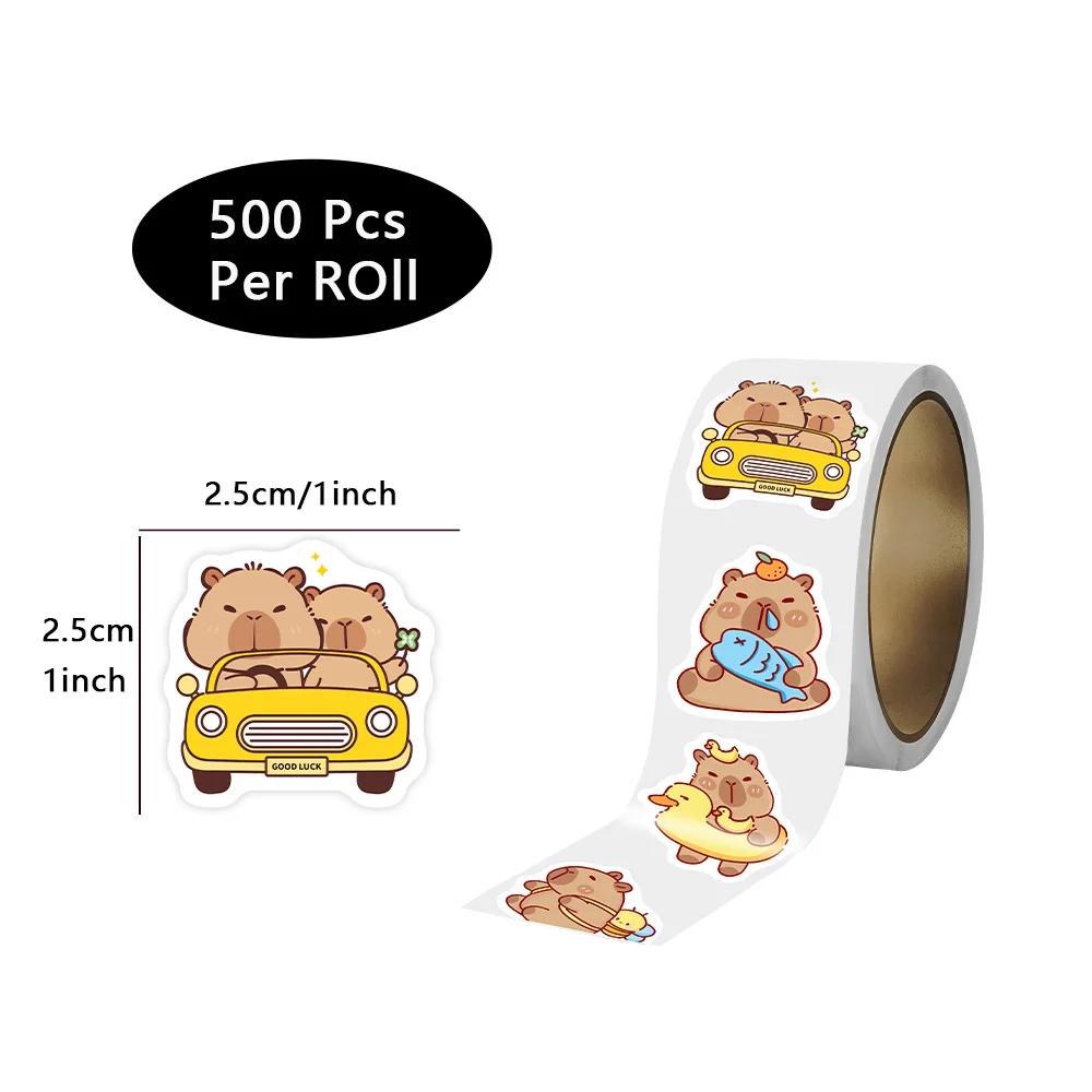 500개 귀여운 만화 카피바라 스티커 애니메이션 데칼 스케이트보드 노트북 오토바이 기타 귀여운 만화 영화 스티커 어린이 장난감