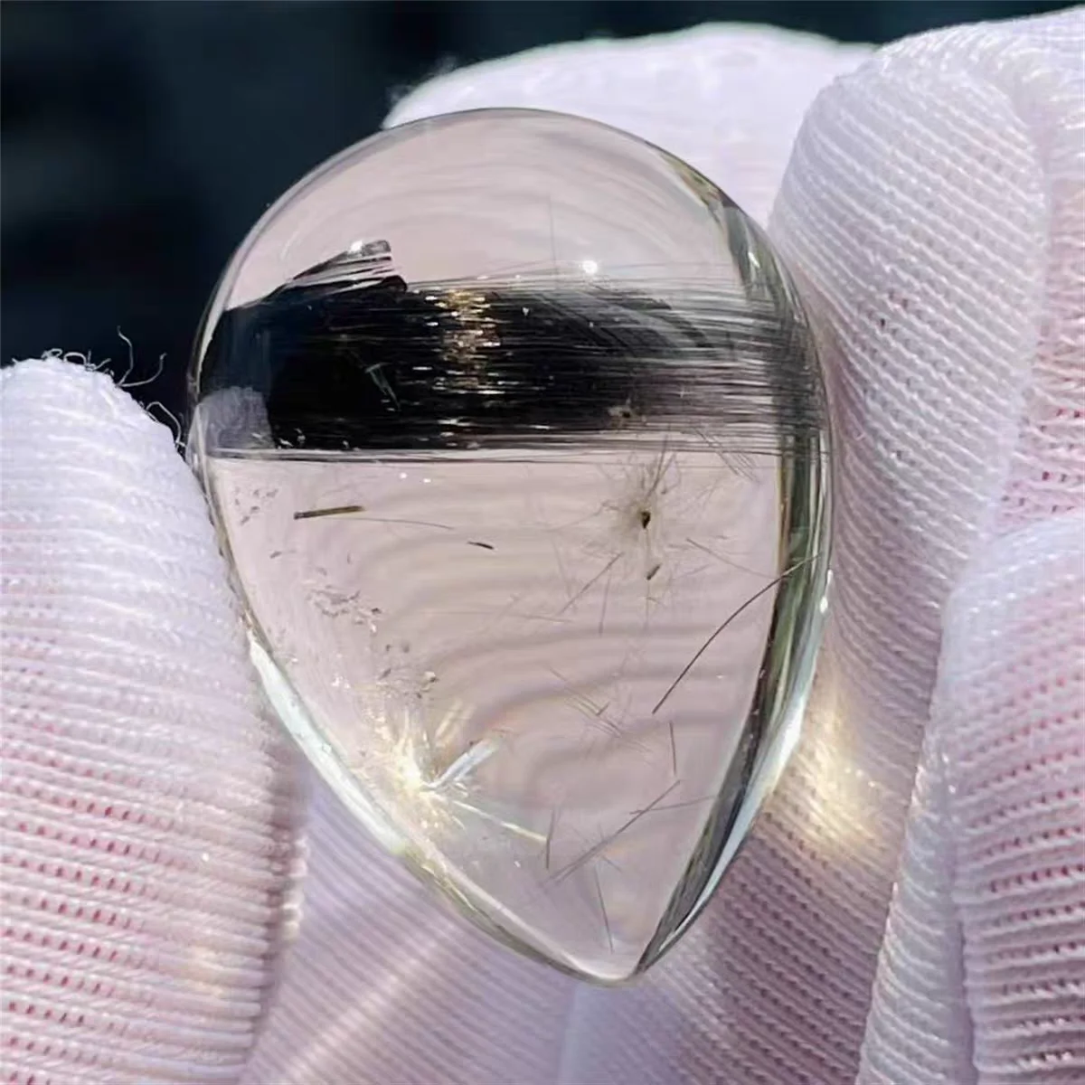 

Natural Brookite Platinum Black Rutilated Quartz Pendant 23x17x10mm Water Drop Women Men Bead Jewelry Fashion AAAAAA