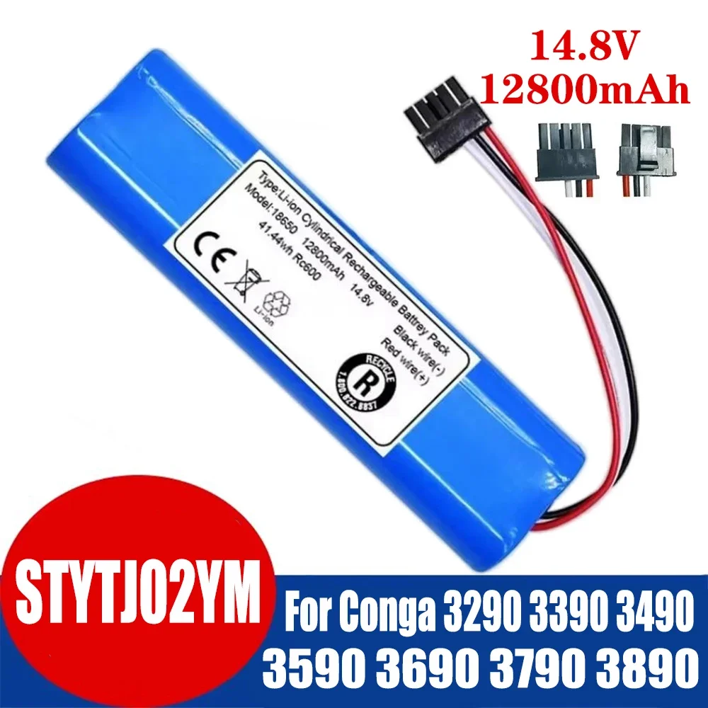 Original Rechargeable battery For Conga 3290 3390 3490 3590 3690 3790 3890 Sweeping Mopping Robot 14.8V 12800mAh Vacuum Cleaner