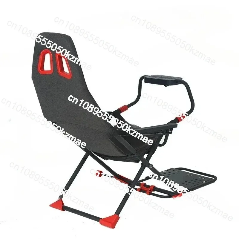 Foldable Racing Simulator Cockpit Frame with Integrated Seat, Adjustable Mount for Steering Wheel, Pedals, and Gear Shifter, Hom