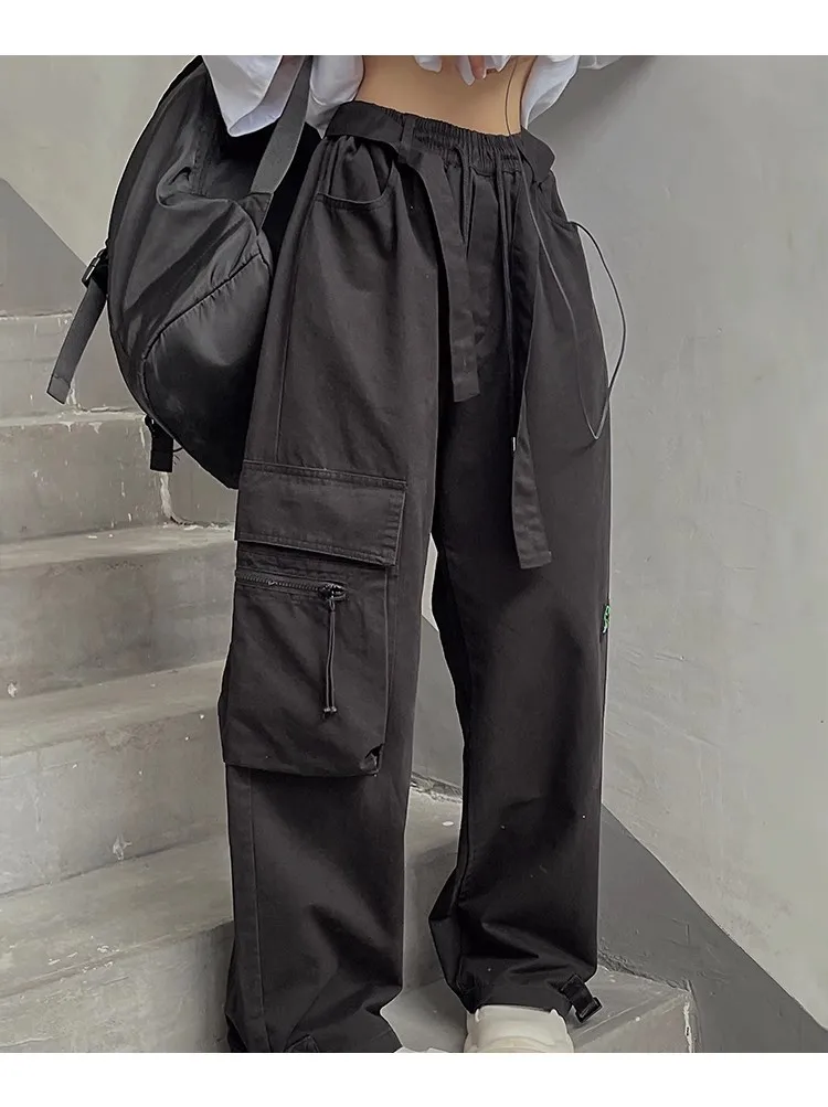 

Thin and tall casual pants dopamine spicy girl work pants women's summer niche versatile fat loose wide leg straight tube