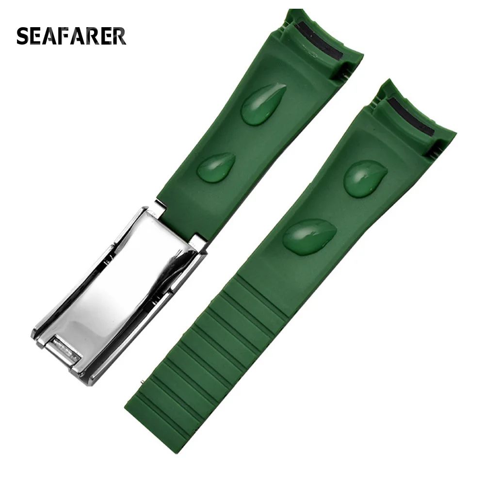 21mm 20mm Hight quality Watch Band Fit for Rolex Daytona Submariner Oysterflex GMT Deepsea for Explorer Rubber silicone Strap