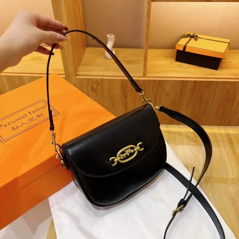 2024 New Fashion Casual Metal Logo PU Women\'s Crossbody Bag High-end Women\'s Shoulder Bag High Quality Wallet