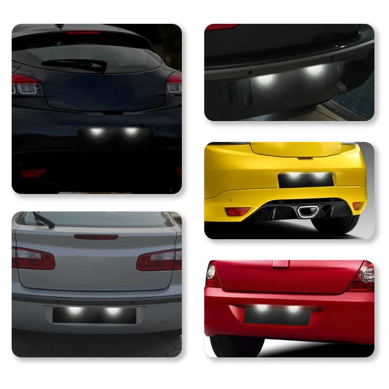 Car LED License Plate Light Suitable for Renault Megane 3 Clio Laguna 2 Megane 3 Twingo Master Vel Satis