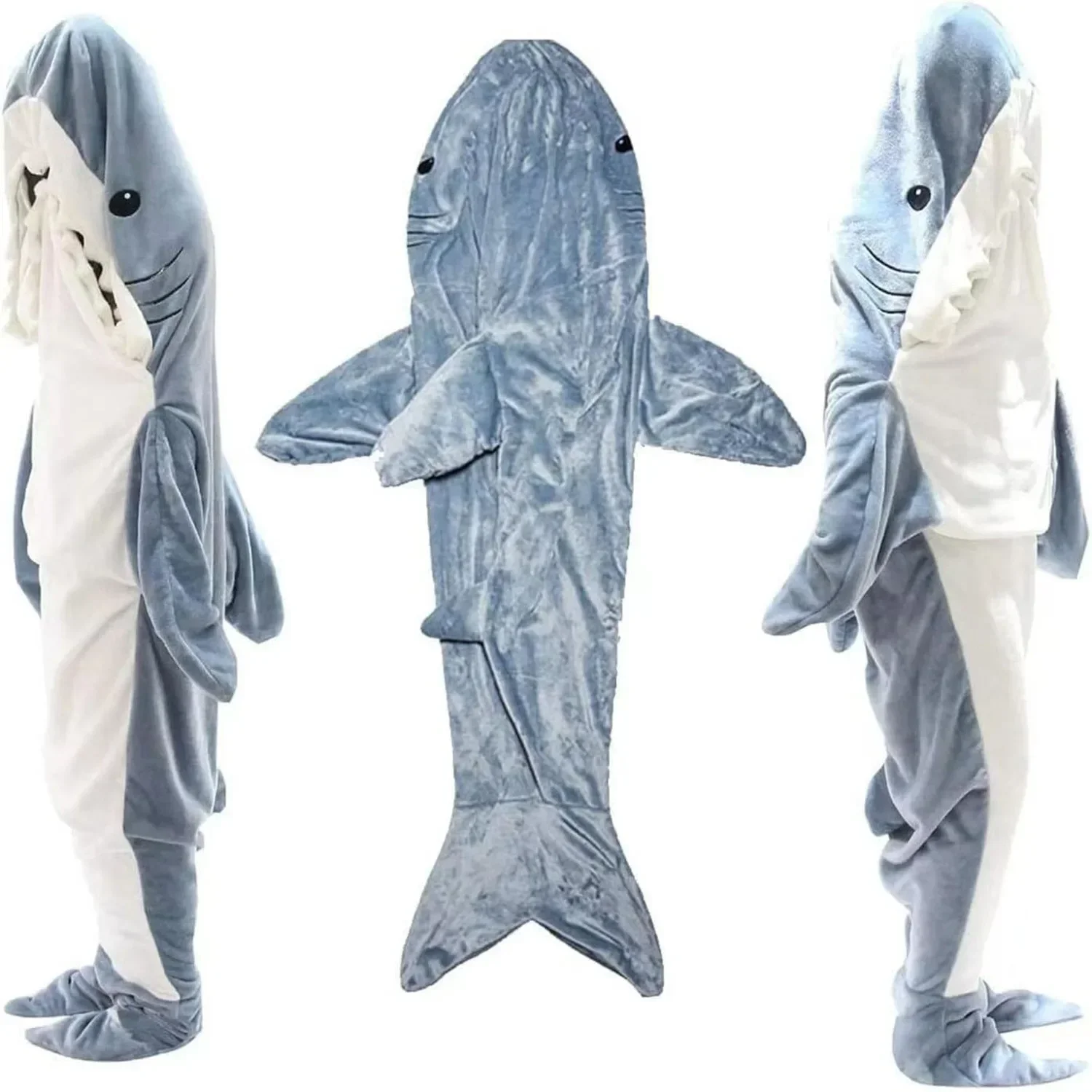 Cosplay Shark Onesies Costumes Suit Adult Pyjamas Cartoon Halloween Shark Blanket Sleeping Bag Pajamas Office Accessories