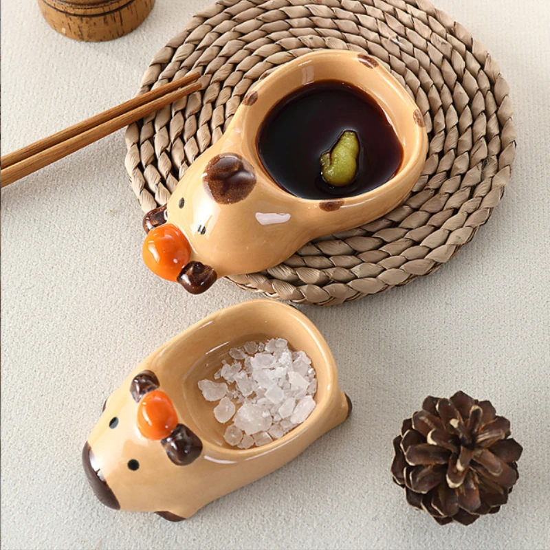 أطباق صلصة غمس سيراميك لطيفة أطباق بهار صغيرة أطباق غمس سيراميك للتوابل أدوات المائدة لتناول الطعام ديكور المطبخ