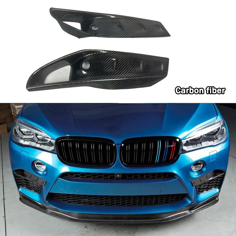 Parachoques delantero de fibra de carbono para coche, embellecedor de lámpara antiniebla, pegatina de lámpara, Marco embellecedor para BMW 2015 - 2018 F85 X5M F86 X6M