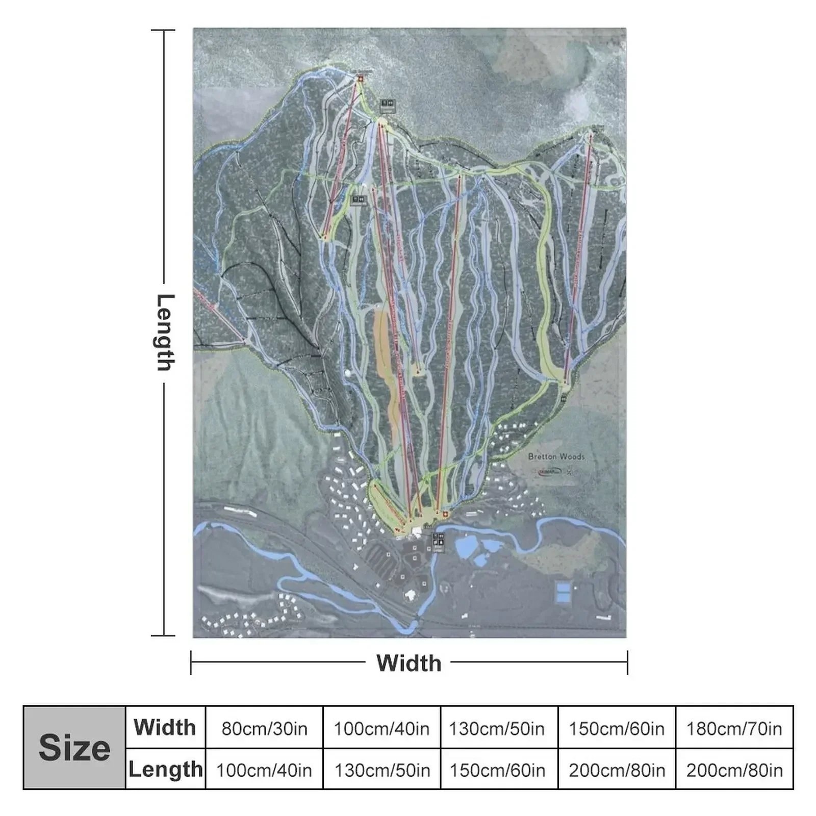 Bretton Woods Resort Trail Map Throw Blanket sofa bed Comforter Blankets