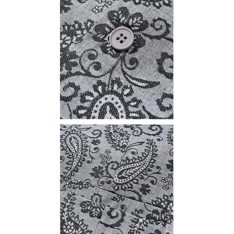 Jaqueta masculina cinza estampada sem mangas, colete com decote em V de peito único, tamanhos asiáticos M-5XL 6XL 7XL 8XL