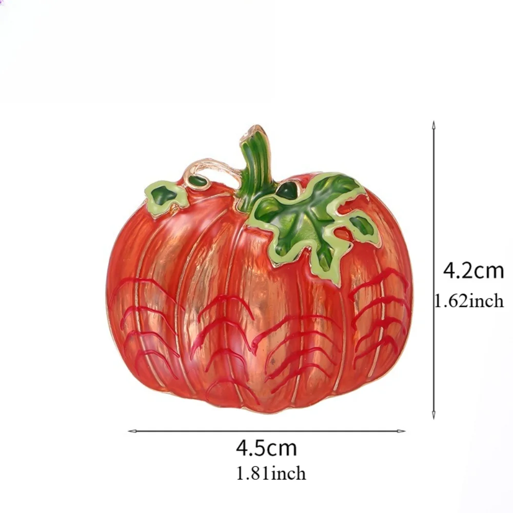 Oil-drip Painted Pumpkin Brooch Vintage Halloween Vegetable Pumpkin Brooch Clothes Accessories Collar Pin