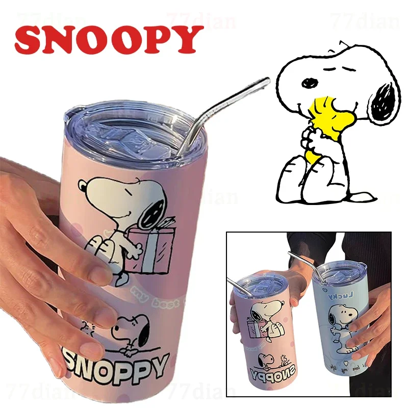

Snoopy Thermos 304 Stainless Steel Cute Cartoon Anime Women Car Water Bottle Kids Girls Portable Funny Student School Coffee Cup