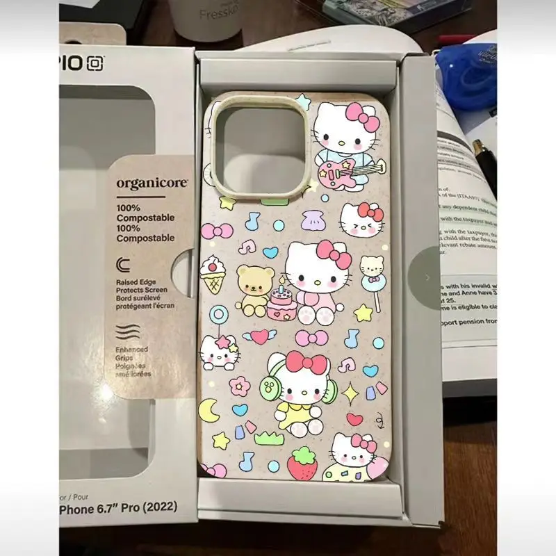 Sanrio Hello Kitty Birthday Party Phone Case For iPhone 15 14 13 12 11ProMax XR XS MAX 78Plus Y2K Girl Cute Anti Fall Back Cover