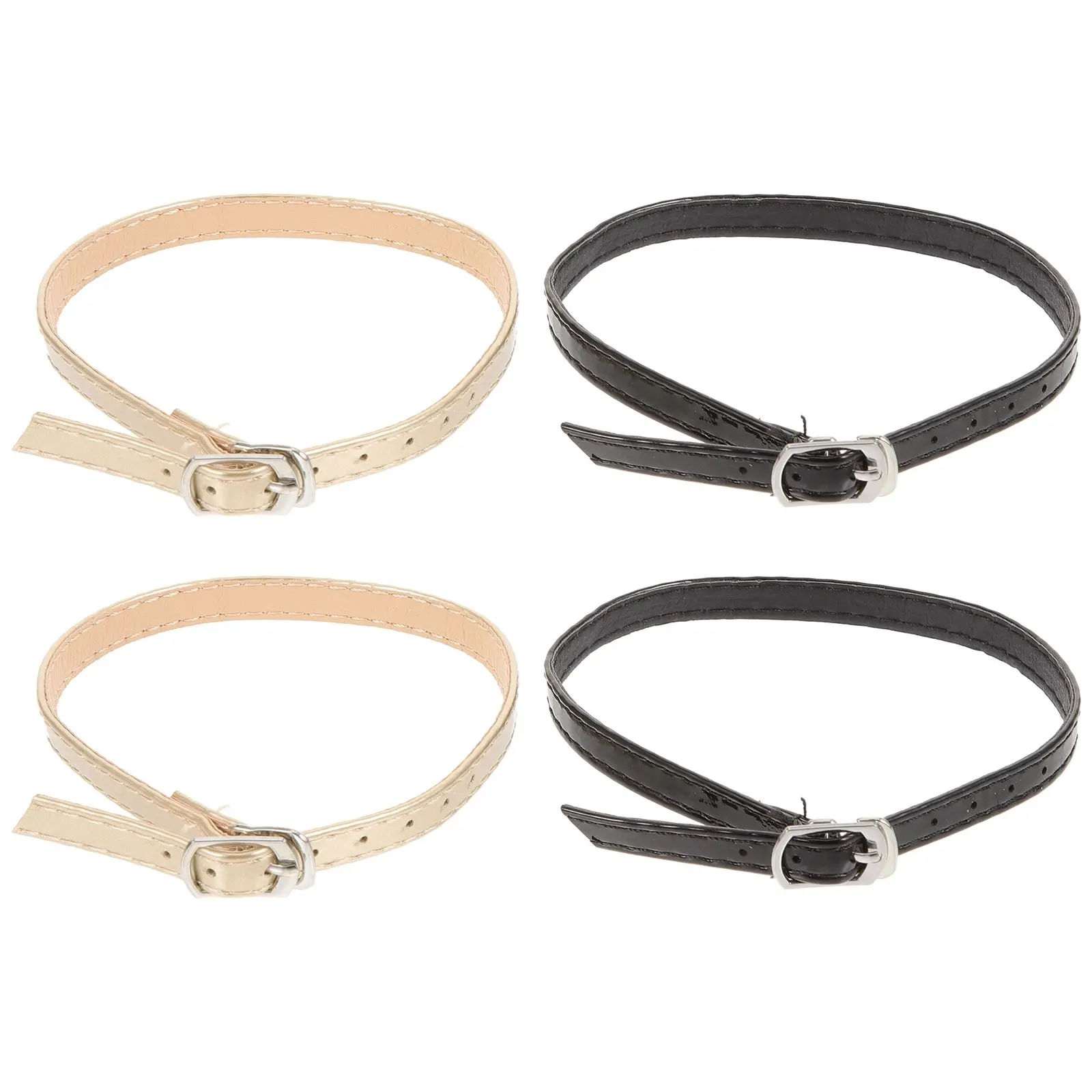 

2 Pairs Detachable Replacement Ankle Straps for Heels Golden Black Shoelaces Fixing Buckle Women Daily Accessories
