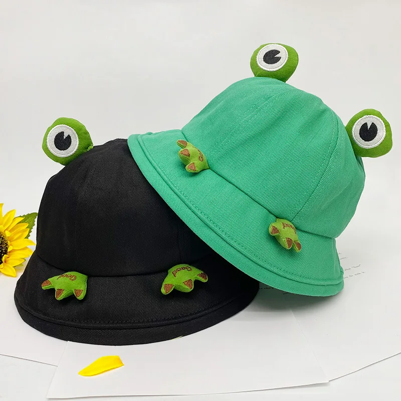 Spring And Summer Korean Version Versatile Fisherman Student Cartoon Frog Sunscreen Hat, Cute Girl Basin Hat