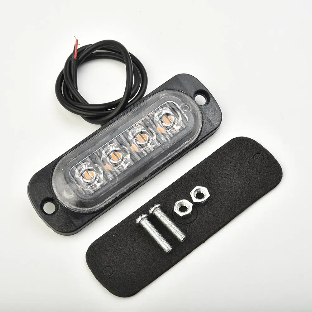 Luz de coche caliente de alta calidad con 2x tornillos 12-24V camión 12W 333mA útil 4LED Van coche anticolisión con tornillos