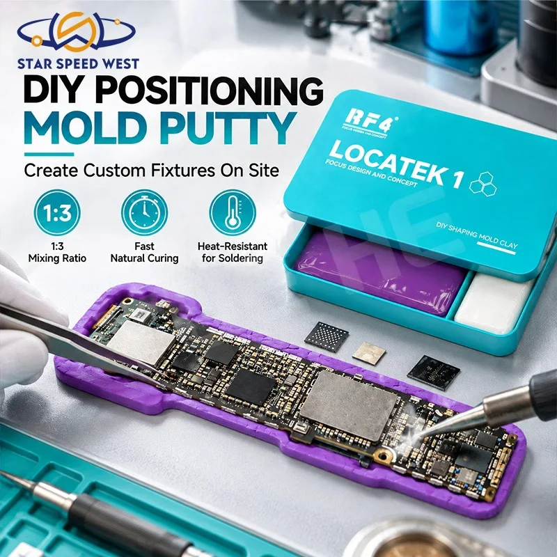 RF4 Locatek 1 DIY Positioning Mold Putty Heat Resistant Silicone Clay for Phone Motherboard Soldering Heating Repair Fixtures