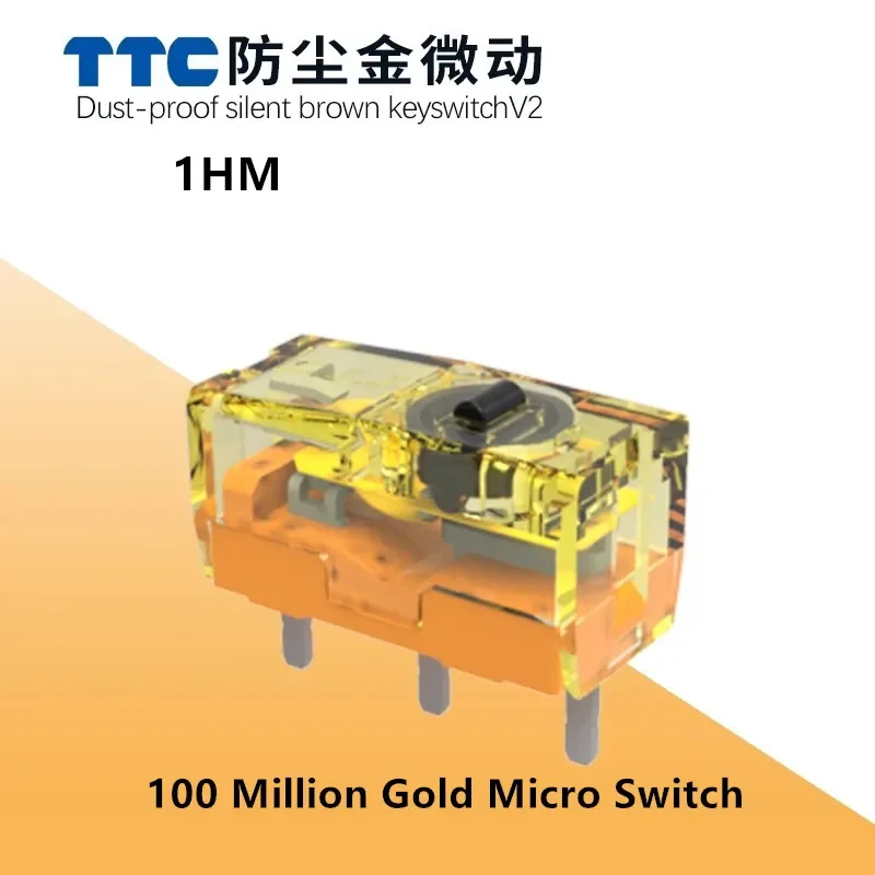 2~10Pcs New TTC Dustproof Gold Switch 100 Million Clicks Lifetime button mouse microswitch gold alloy contact 1HM micro switches