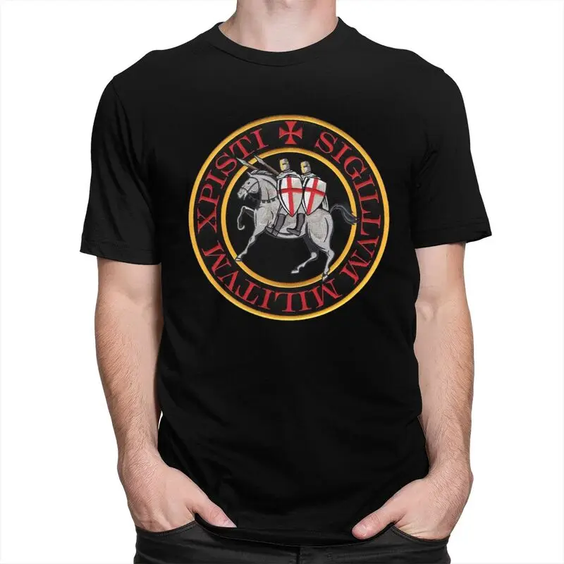 Custom Soldiers Of The Christ Templar T Shirts for Men 100% Cotton Tee Tops Knights Templar Crusader Tshirt Short-Sleeve T-shirt