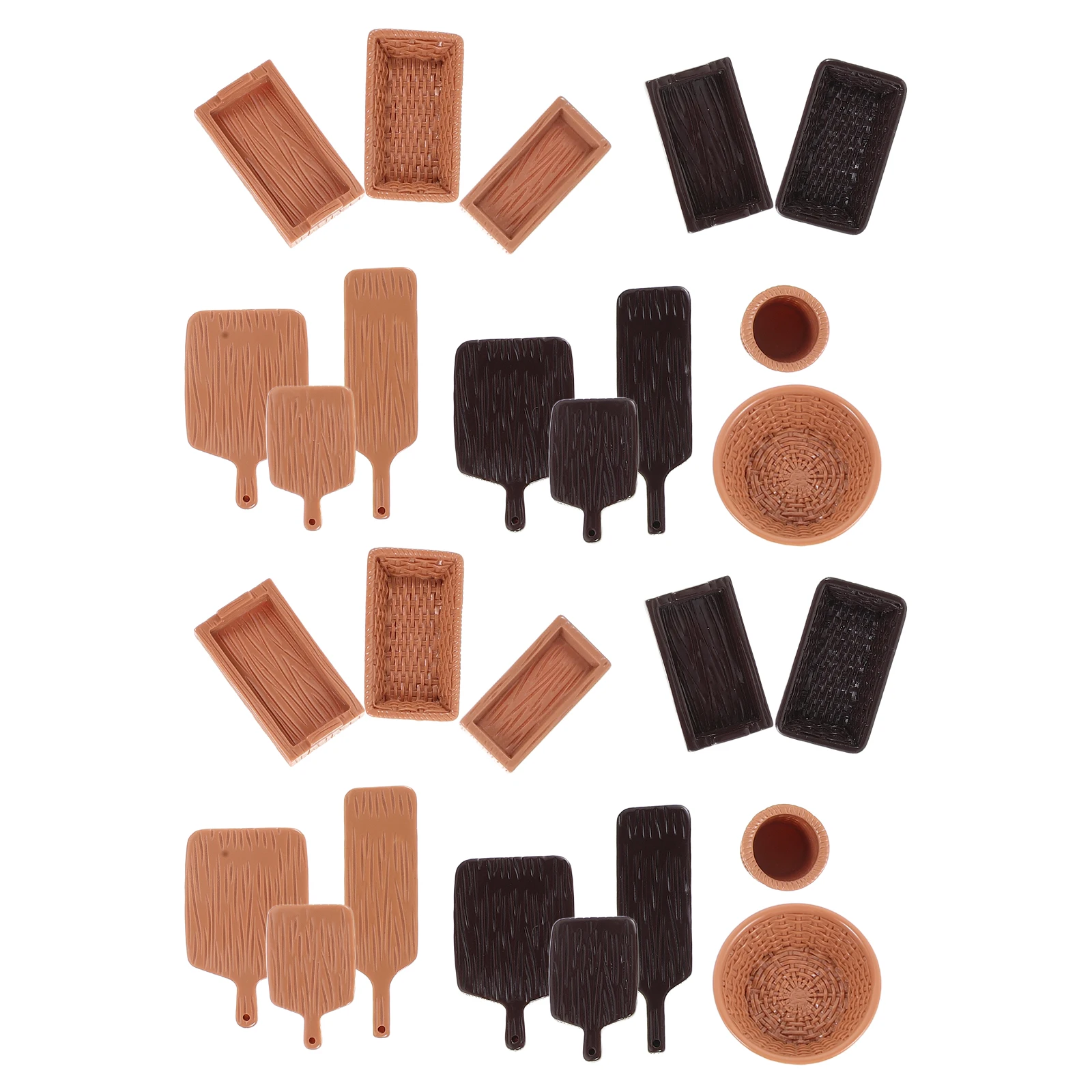 Plateau alimentaire Miniature en résine, 26 pièces, accessoires de cuisine pour aménagement de scène de maison de poupée, décor de jeu de simulation réaliste, petit service