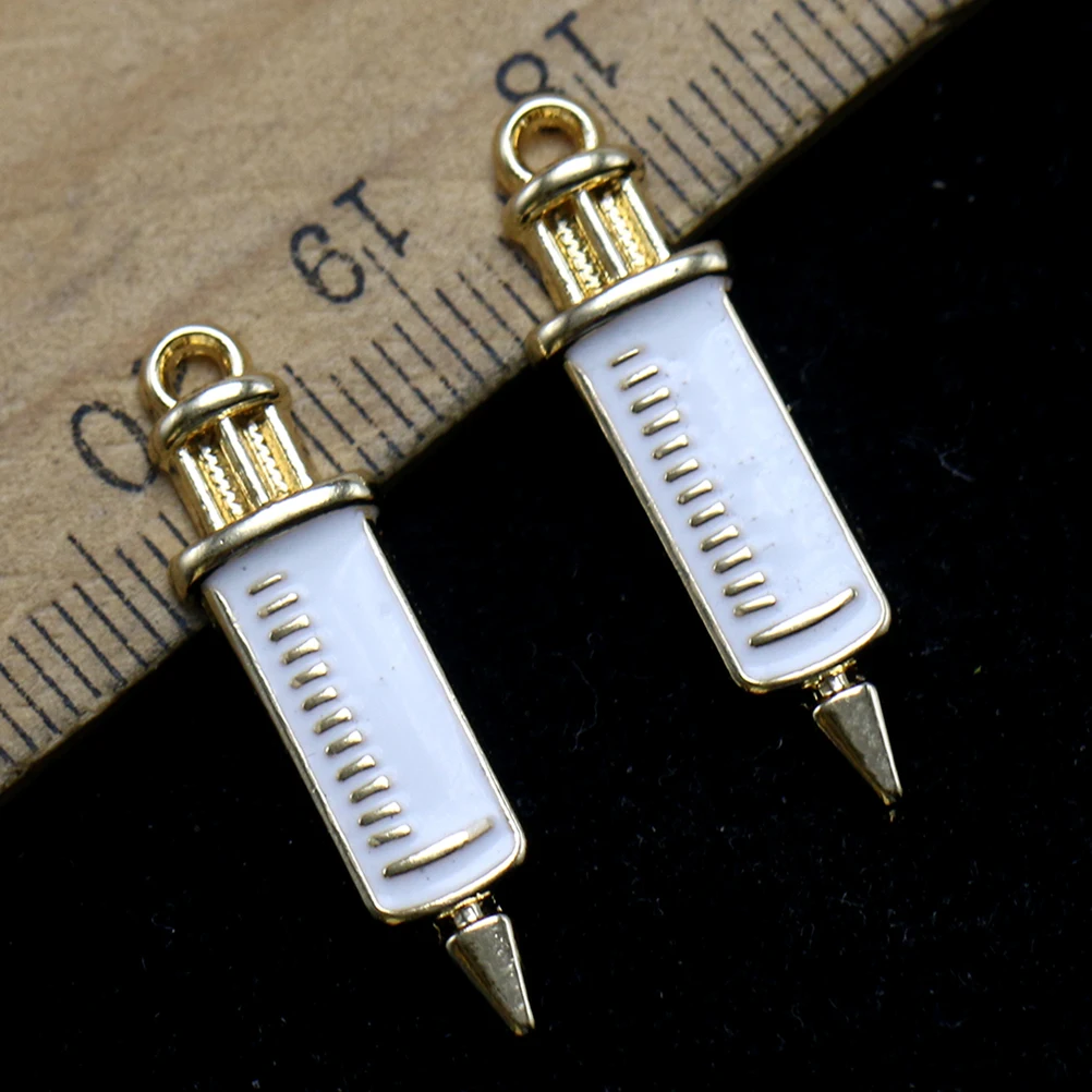 

10Pcs Alloy Syringe Pendant Charms Fashion Creative DIY Key Chain Necklace Jewelry Making Decoration Alloy Pendant Charm