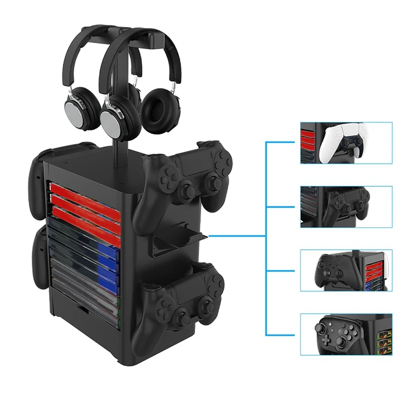 New Multi-Functional Game Stand For Nintendo Switch PS5 / PS4 CD Disc Headphone Stand Storage Rack For  Series