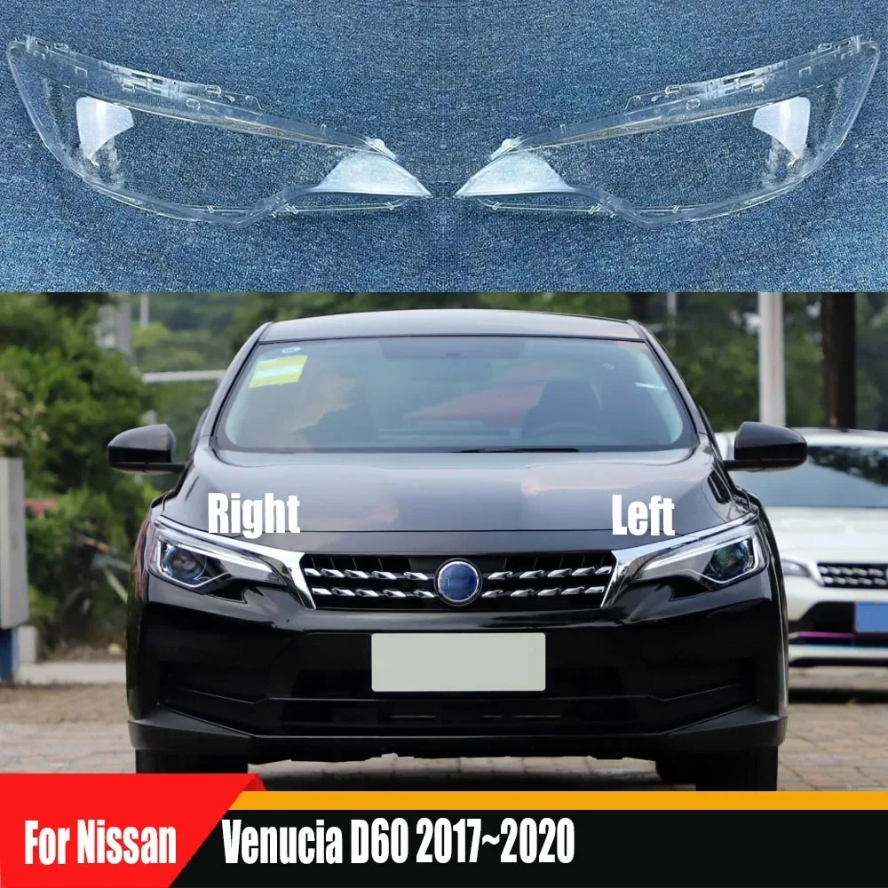 

For Nissan Venucia D60 2017~2020 Front Headlight Cover Transparent Lampshade Headlamp Shell Plexiglass